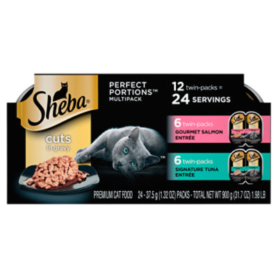 SHEBA Wet Cat Food Cuts in Gravy Salmon and Tuna Multipack