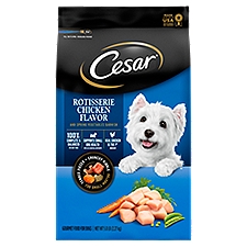 CESAR Small Breed Dry Dog Food Rotisserie Chicken Flavor with Spring Vegetables Garnish, 5 lb. Bag, 5 Pound