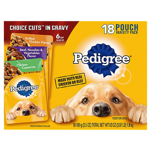 Pedigree Choice Cuts in Gravy Food for Dogs Variety Pack, 3.5 oz, 18 count, 2 pack
