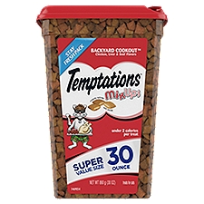 TEMPTATIONS MIXUPS Crunchy and Soft Cat Treats Backyard Cookout Flavor, 30 oz. Tub