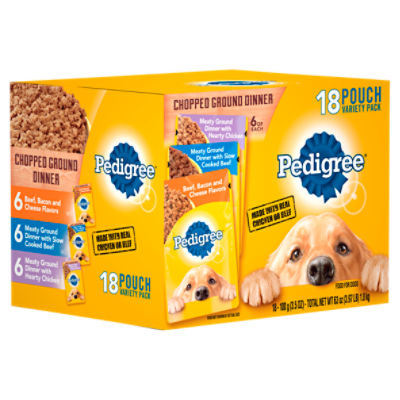 PEDIGREE Adult Wet Meaty Dog Food w Chicken Beef and Beef Bacon