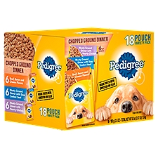 Pedigree Chopped Ground Dinner Variety Pack Wet Dog Food, 63 Ounce