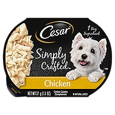 Cesar Simply Crafted Chicken Canine Cuisine Complement in Natural Juices, 1.3 oz