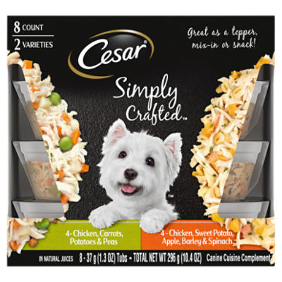 Cesar Simply Crafted Canine Cuisine Complement in Natural Juices, 1.3 oz, 8 count