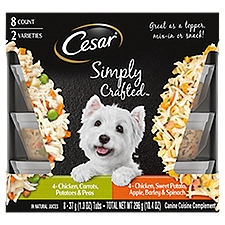 Cesar Simply Crafted Canine Cuisine Complement in Natural Juices, 1.3 oz, 8 count, 10.4 Ounce