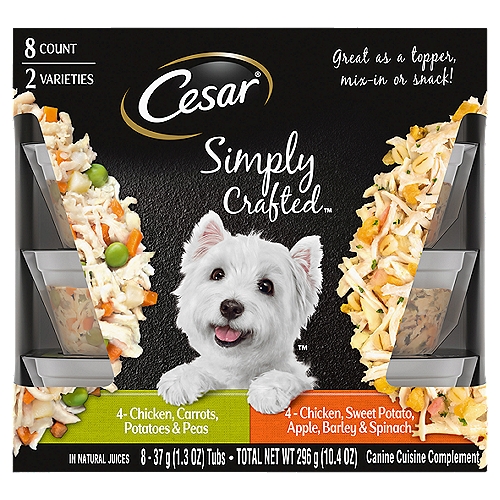 Cesar Simply Crafted Canine Cuisine Complement in Natural Juices, 1.3 oz, 8 count