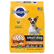 Pedigree Small Dog Complete Nutrition Roasted Chicken, Rice & Vegetable Adult, Dog Food, 14 Pound