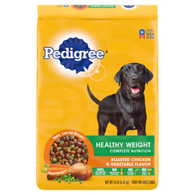 Pedigree Healthy Weight Roasted Chicken & Vegetable Flavor Food for Adult Dogs, 14 lb The