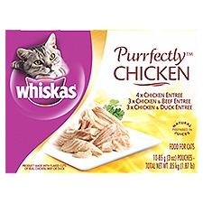 Whiskas Purrfectly Chicken Food for Cats, 3 oz, 10 count