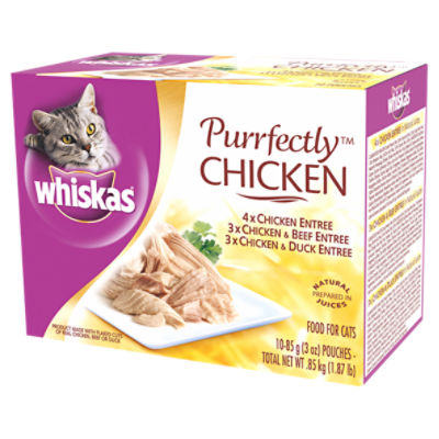 Whiskas Purrfectly Chicken Food for Cats 3 oz 10 count The