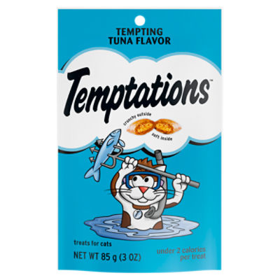 TEMPTATIONS Classic Crunchy and Soft Cat Treats Tempting Tuna Flavor, 3 oz. Pouch