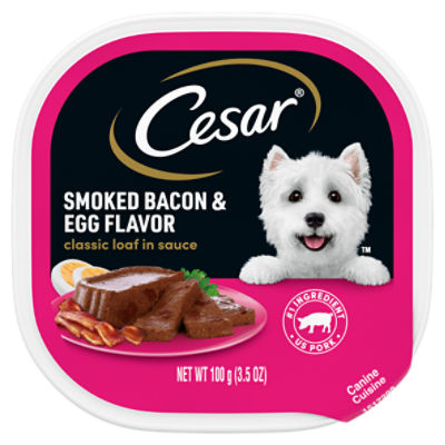 Cesar Smoked Bacon and Egg Flavor Classic Loaf in Sauce Canine Cuisine, 3.5 oz