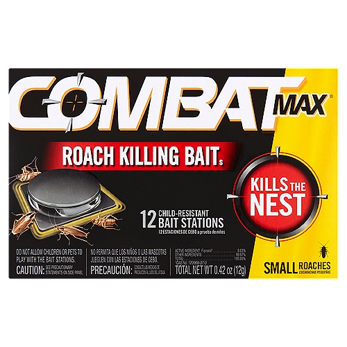 Combat Max Small Roaches Killing Bait, 12 count, 0.42 oz
