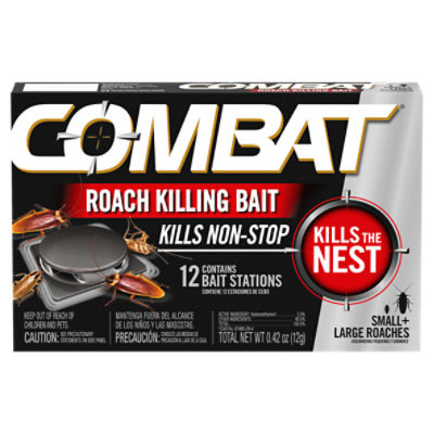 Combat Small + Large Roaches Roach Killing Bait, 12 Count, 0.42 oz
