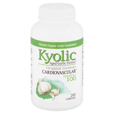 Kyolic Original Formula I00 Odorless Organic Garlic Supplement, 200 count