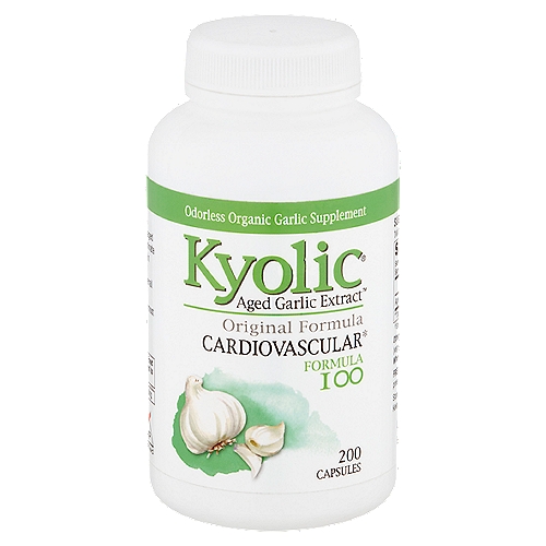 Kyolic Original Formula I00 Odorless Organic Garlic Supplement, 200 count