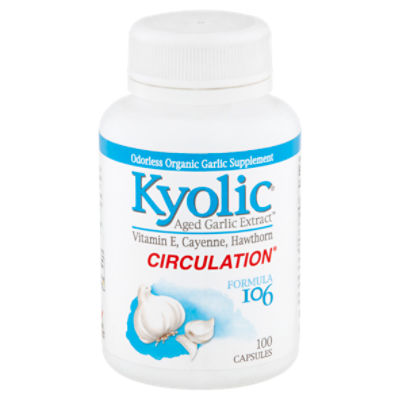 Kyolic Vitamin E, Cayenne, Hawthorn Garlic Formula I06 Odorless Organic