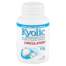 Kyolic Vitamin E, Cayenne, Hawthorn Garlic Formula I06 Odorless Organic Garlic Supplement, 100 count