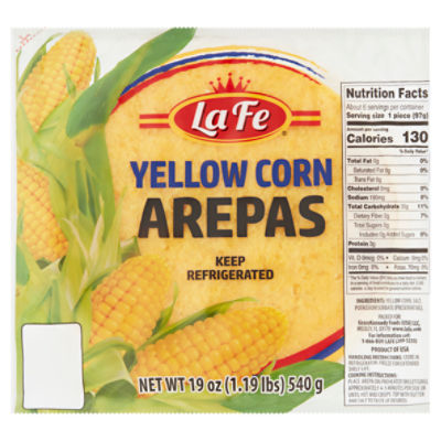 La Fe Yellow Corn Arepas, 19 oz