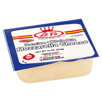 La Fe Premium Whole Milk Mozzarella Cheese, 16 oz