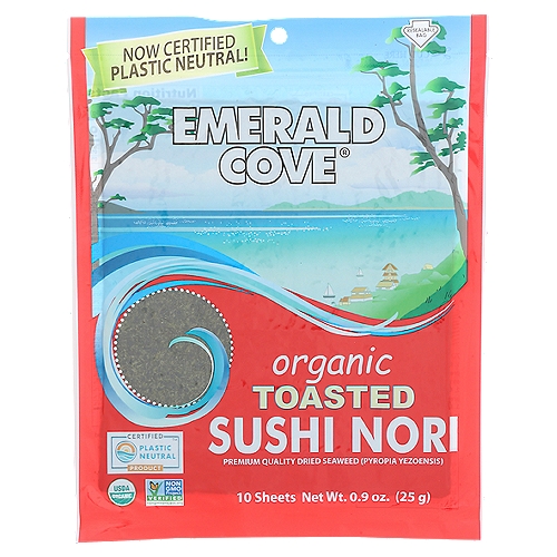 Emerald Cove Organic Toasted Sushi Nori, 10 count, 0.9 oz