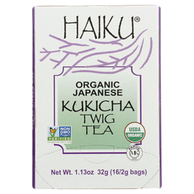 Haiku Organic Japanese Kukicha Twig Tea, 1.13 oz, 16 count