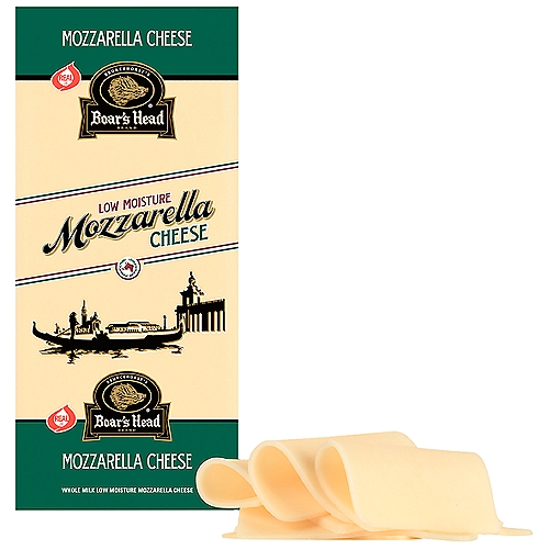 Crafted in the Old World manner using the pasta filata method, this cheese has a delicate, creamy, mild flavor. Boar's Head® Mozzarella Cheese is a semi-soft, low-moisture, whole milk cheese made in the style popular with chefs worldwide.