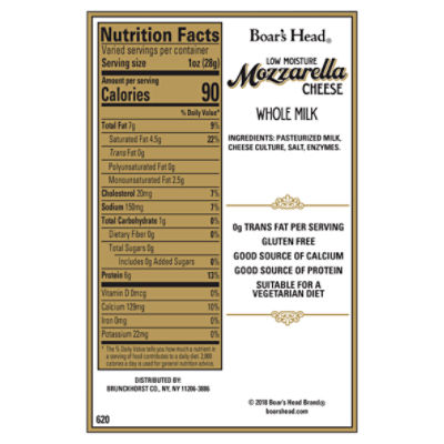 Boar's Head Whole Milk Low Moisture Mozzarella Cheese