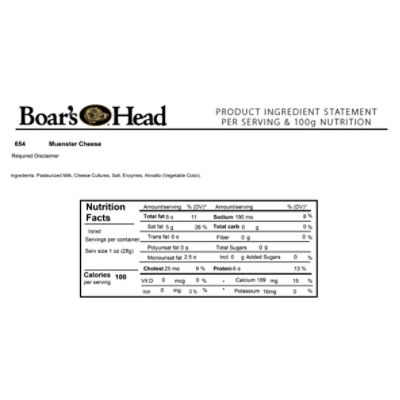 Boar's Head All Natural Muenster Cheese