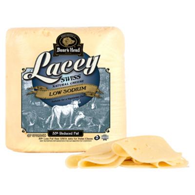 Boar's Head Low Sodium & 33% Reduced Fat Lacey Swiss Natural Cheese