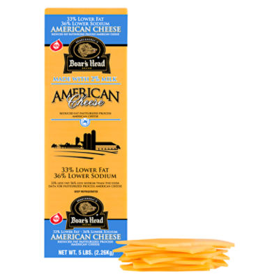Boar's Head 33% Lower Fat & 36% Lower Sodium Yellow American Cheese