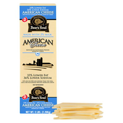 Boar's Head 33% Lower Fat & 36% Lower Sodium White American Cheese