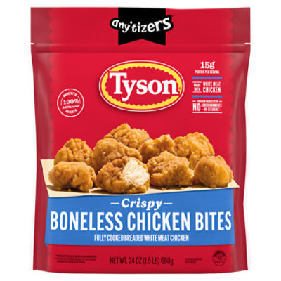 Tyson Any'tizers Frozen Crispy Boneless Chicken Bites, 24 oz