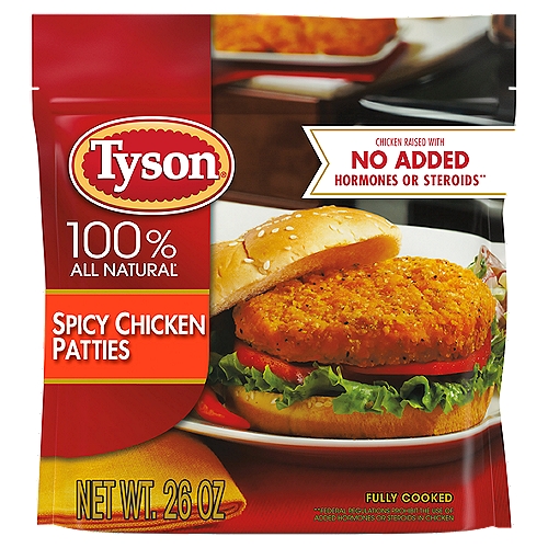 Tyson Fully Cooked Spicy Chicken Patties, 26 oz. (Frozen)