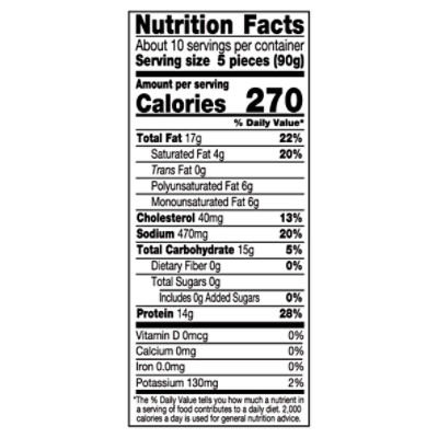 tyson chicken nuggets nutrition facts