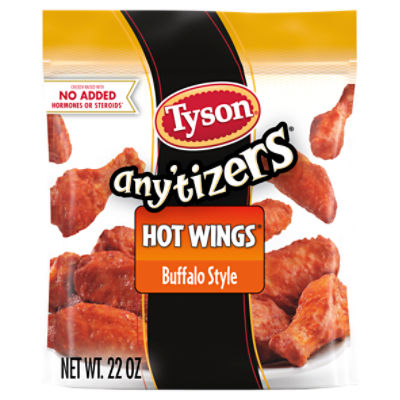 Tyson Any'tizers Buffalo Style Bone-In Chicken Wings, 22 oz. (Frozen)