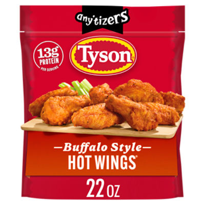 Tyson Any'tizers Buffalo Style Bone-In Chicken Wings, 22 oz. (Frozen), 22 Ounce