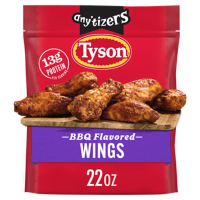 Tyson Any'tizers Honey BBQ BoneIn Chicken Wings, 22 oz. (Frozen) The