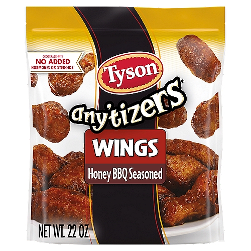 Tyson Any'tizers Honey BBQ Bone-In Chicken Wings, 22 oz. (Frozen)