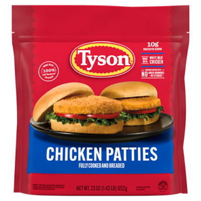 Tyson Fully Cooked Chicken Patties, 23 oz. (Frozen)