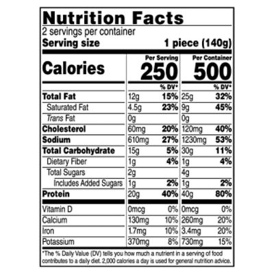 Tyson Frozen Stuffed Chicken Breasts Chicken Parmesan, 2 count