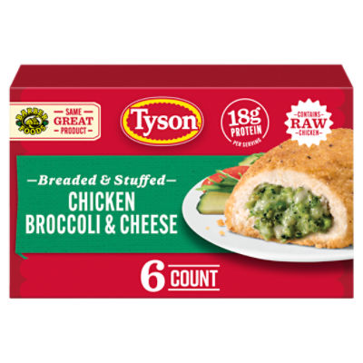 Tyson Frozen Stuffed Chicken Breasts Broccoli Cheese, 6 Count