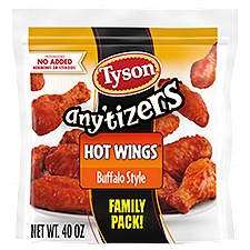 Tyson Any'tizers Buffalo Style Bone-In Chicken Wings, 40 oz. (Frozen), 40 Ounce