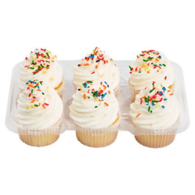 6 Pack Yellow Cupcakes W/ Vanilla Icing