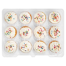 12 Pack Yellow Cupcakes W/ Vanilla Icing, 20 Ounce