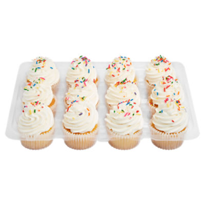 12 Pack Yellow Cupcakes W/ Vanilla Icing