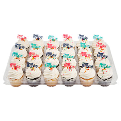 24 Pack Assorted Cupcakes with Picks