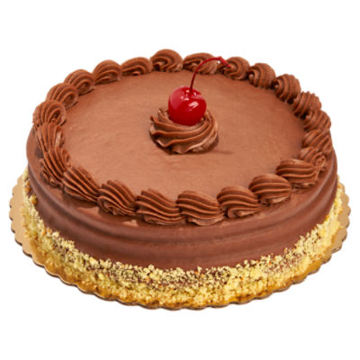 Single Layer Yellow Cake With Chocolate Icing