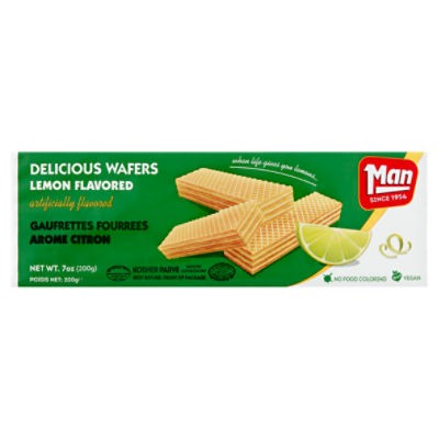 Man Lemon Flavored Delicious Wafers, 7 oz