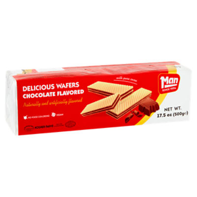Man Chocolate Flavored Delicious Wafers, 17.5 oz